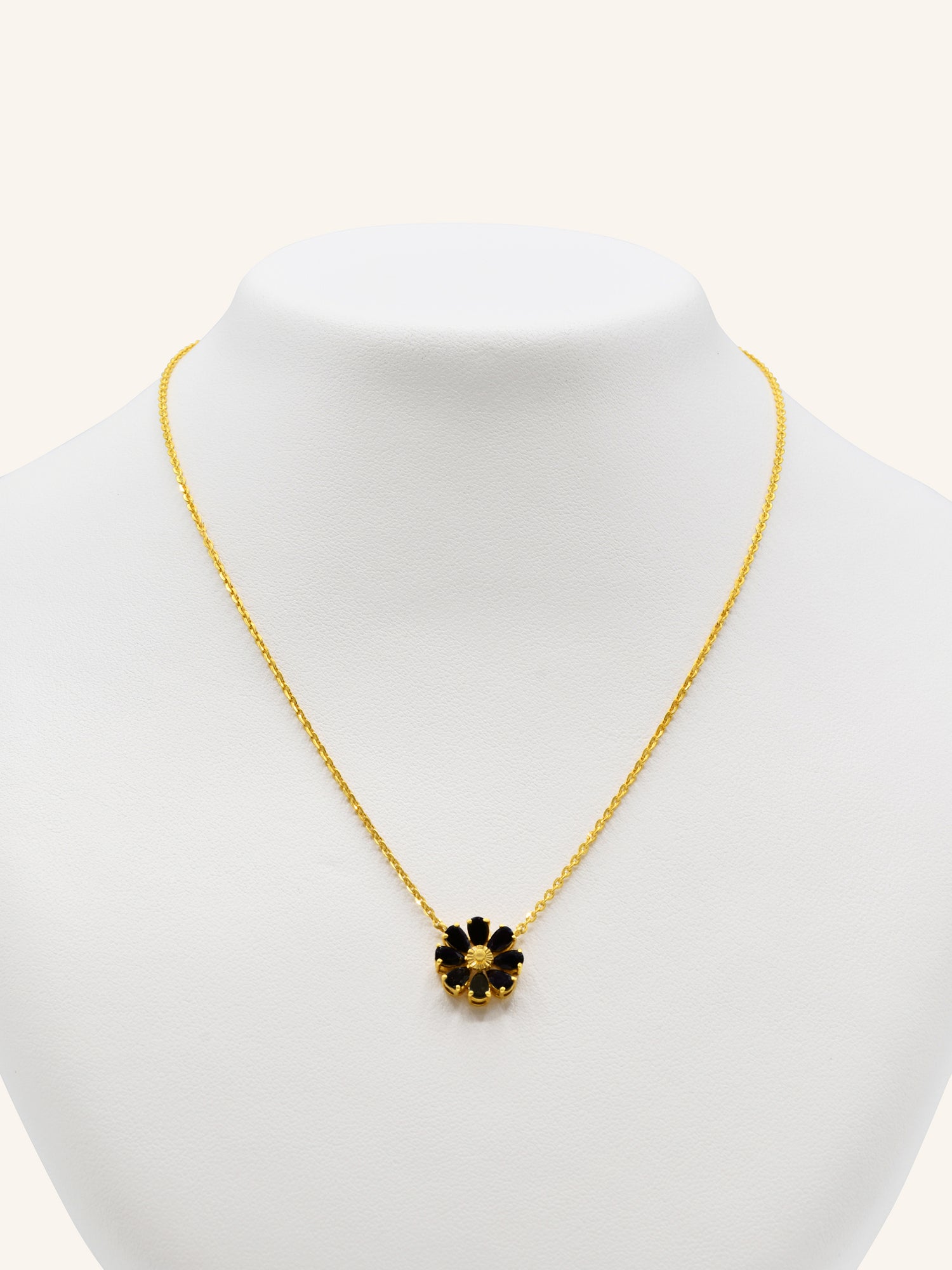 22ct Gold Black CZ Necklace Set 12.40 GMS - Roop Darshan