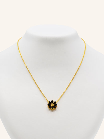 22ct Gold Black CZ Necklace Set 12.40 GMS - Roop Darshan