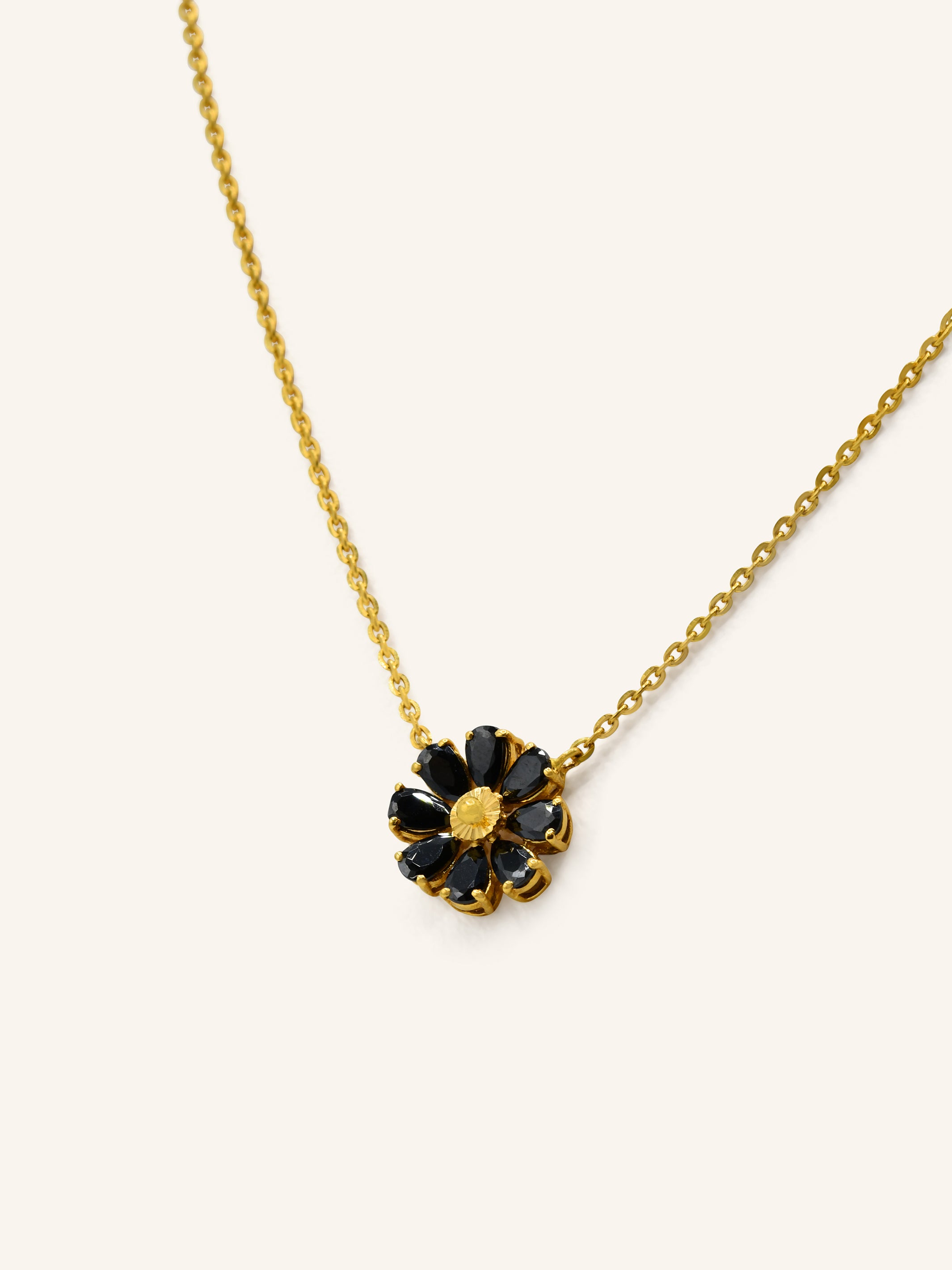 22ct Gold Black CZ Necklace Set 12.40 GMS - Roop Darshan