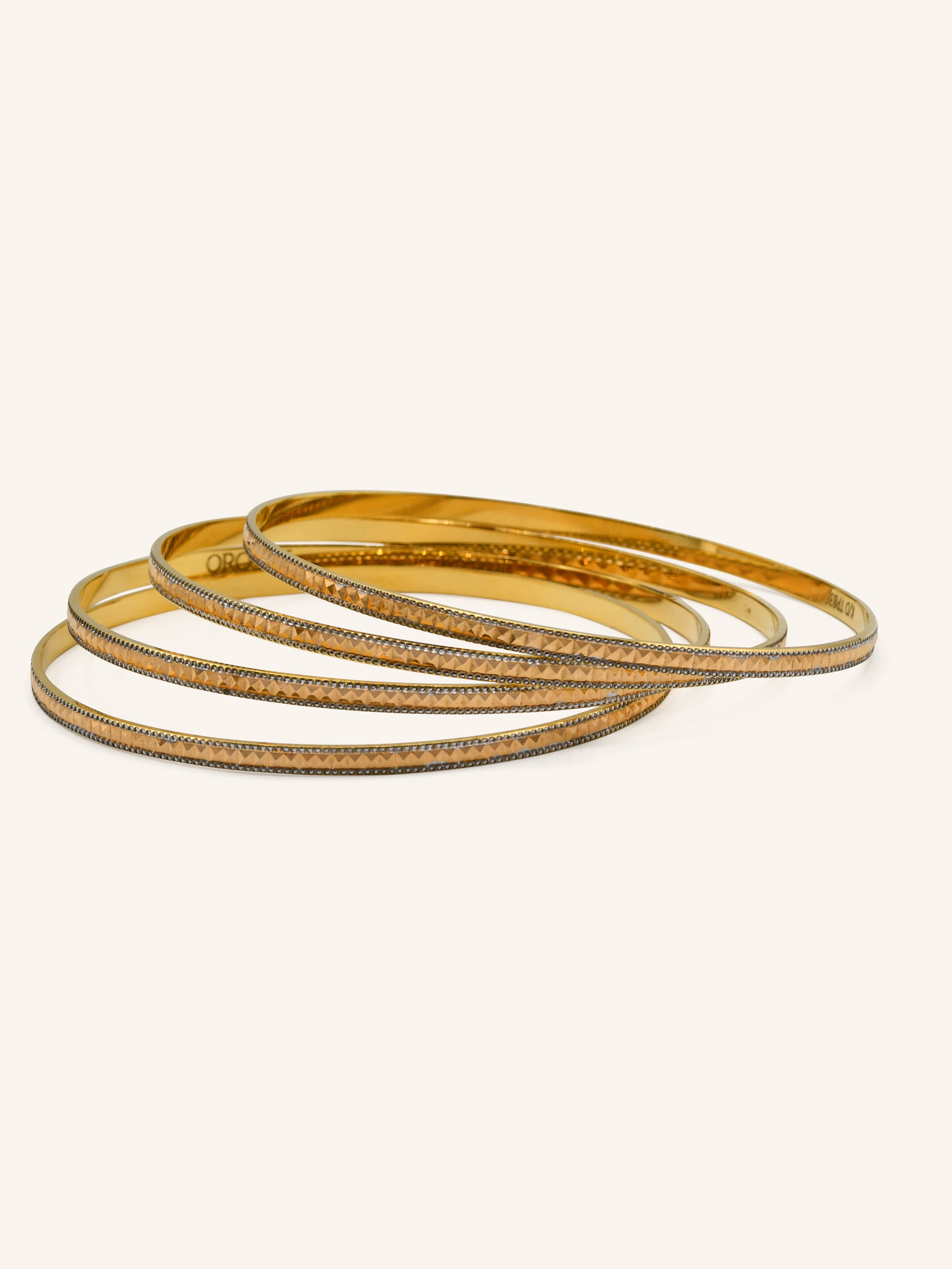22ct Gold Two Tone 4 Piece Bangle