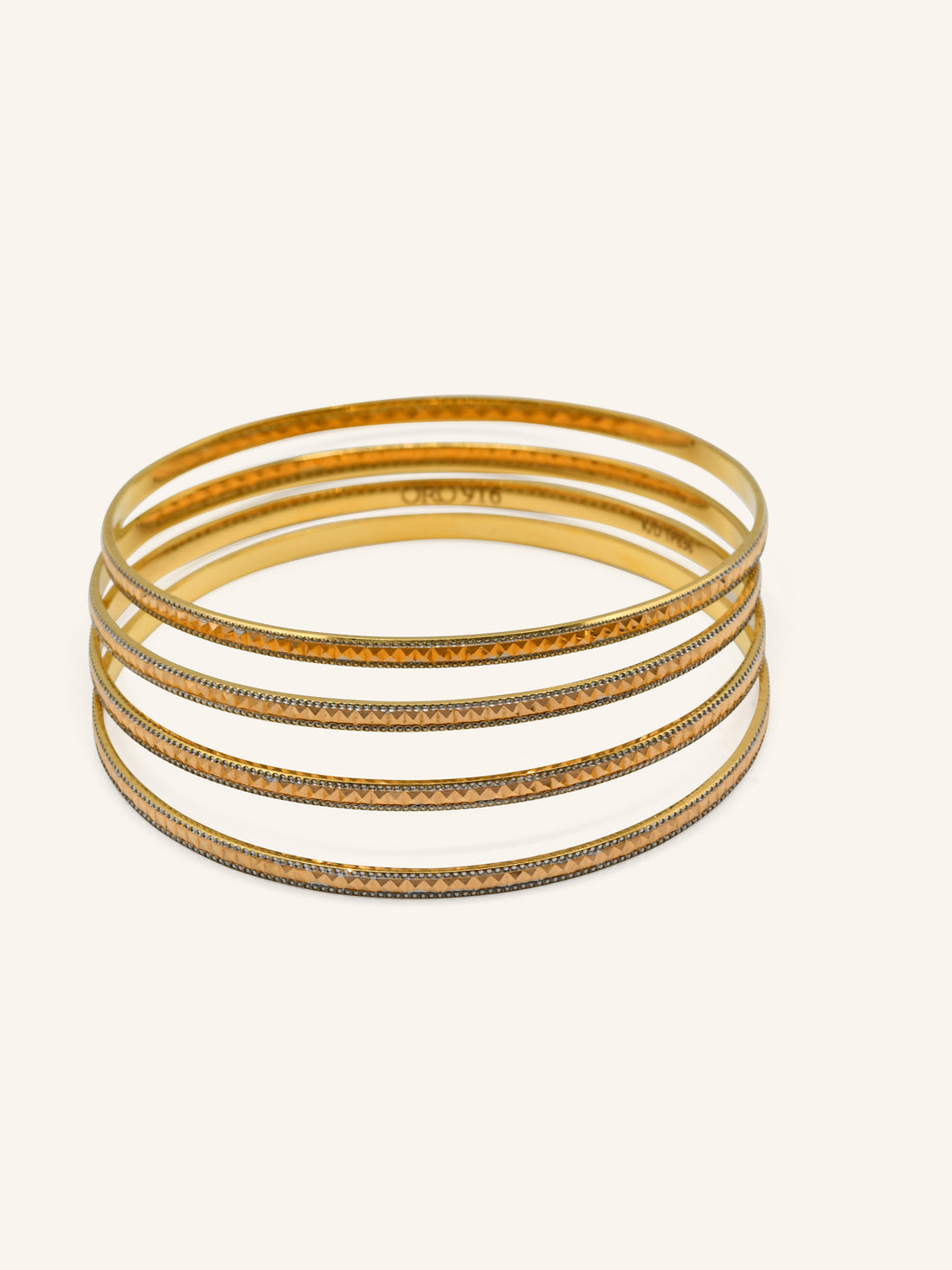 22ct Gold Two Tone 4 Piece Bangle