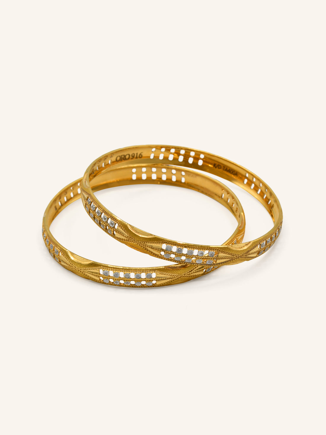 22ct Gold Two Tone Pair Bangle