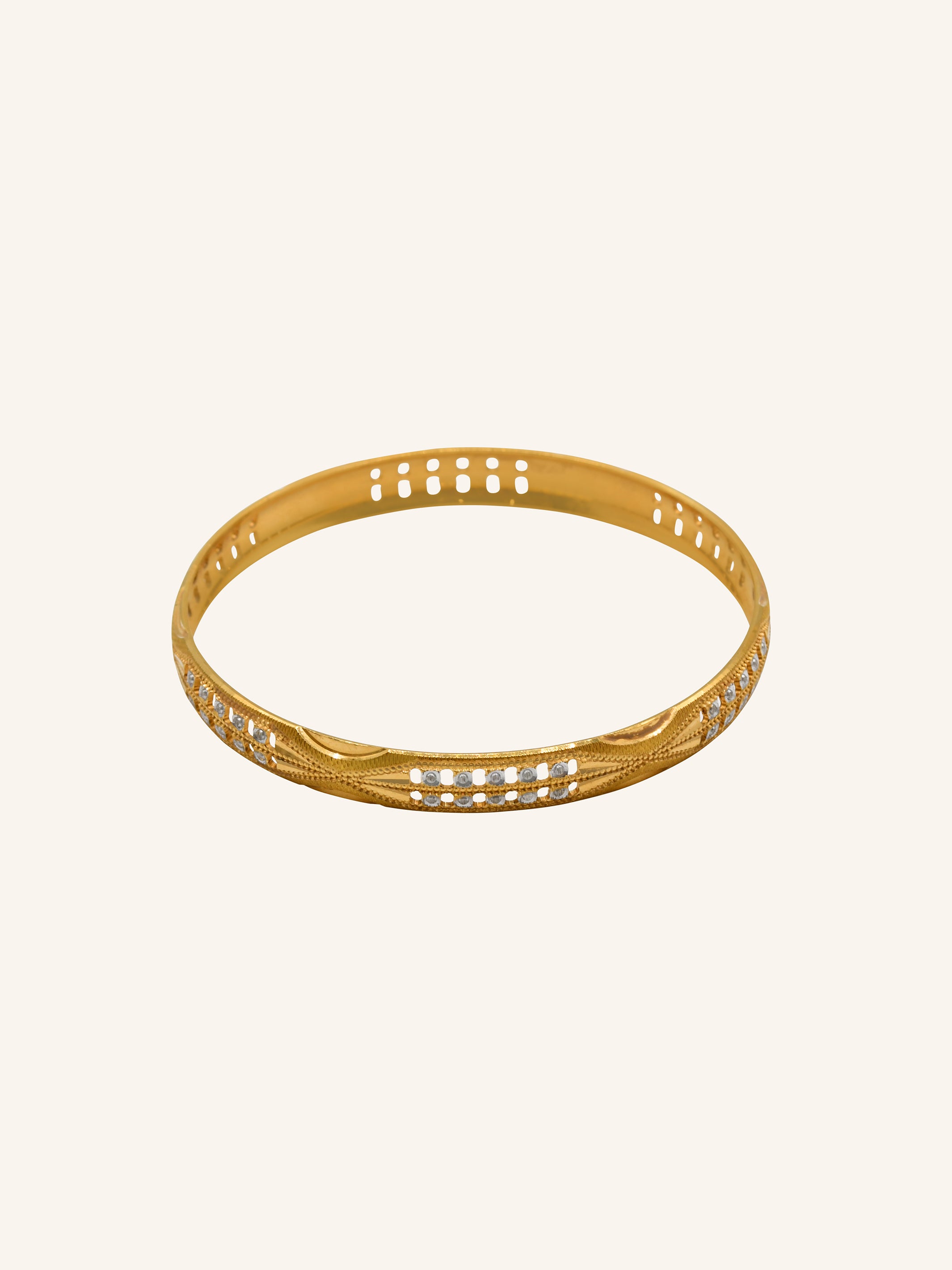 22ct Gold Two Tone Pair Bangle - Roop Darshan