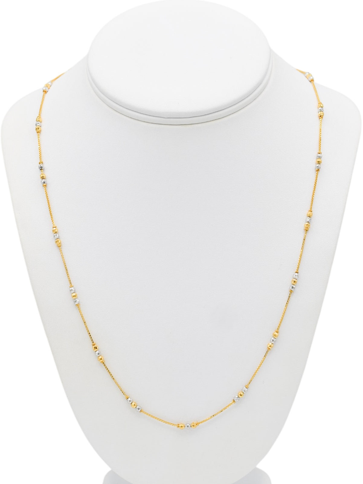22ct Gold Two Tone Ball Chain | Roop Darshan