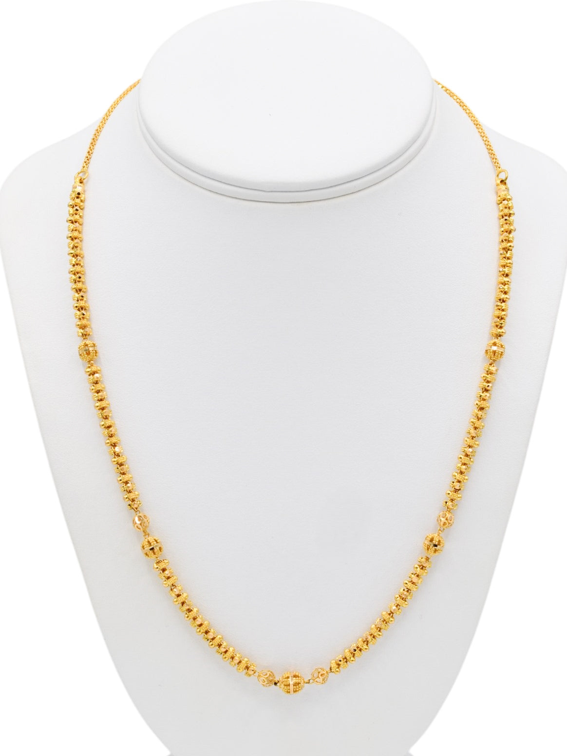22ct Gold Filligree Ball Chain | Roop Darshan