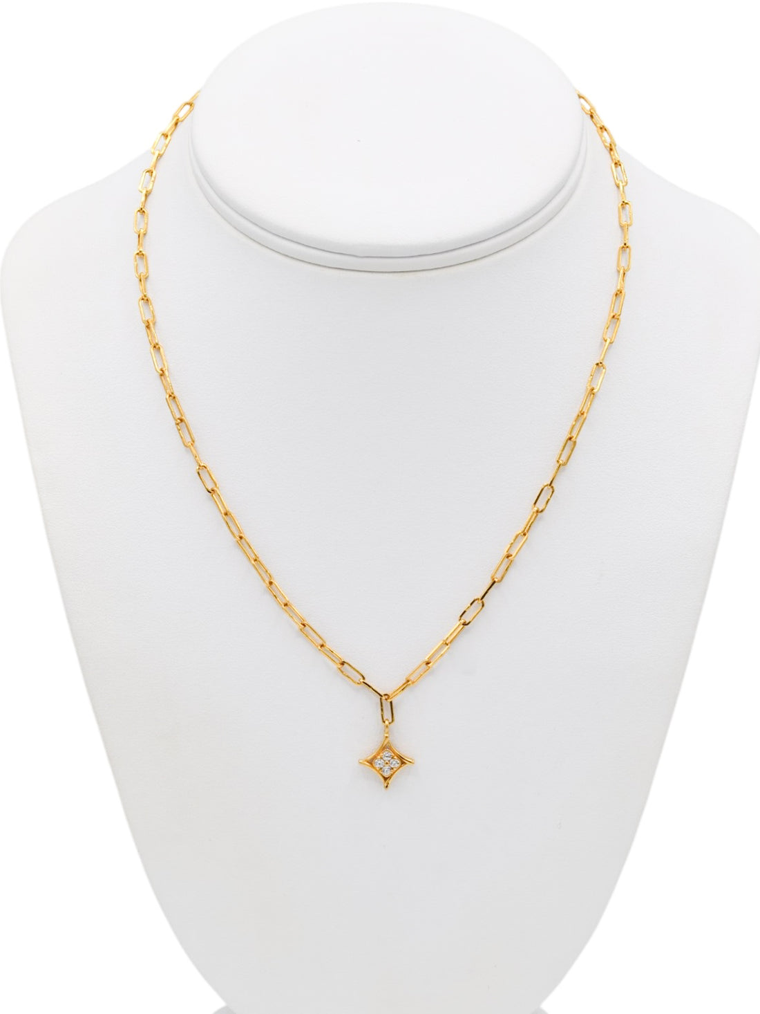 22ct Gold CZ Paperclip Chain