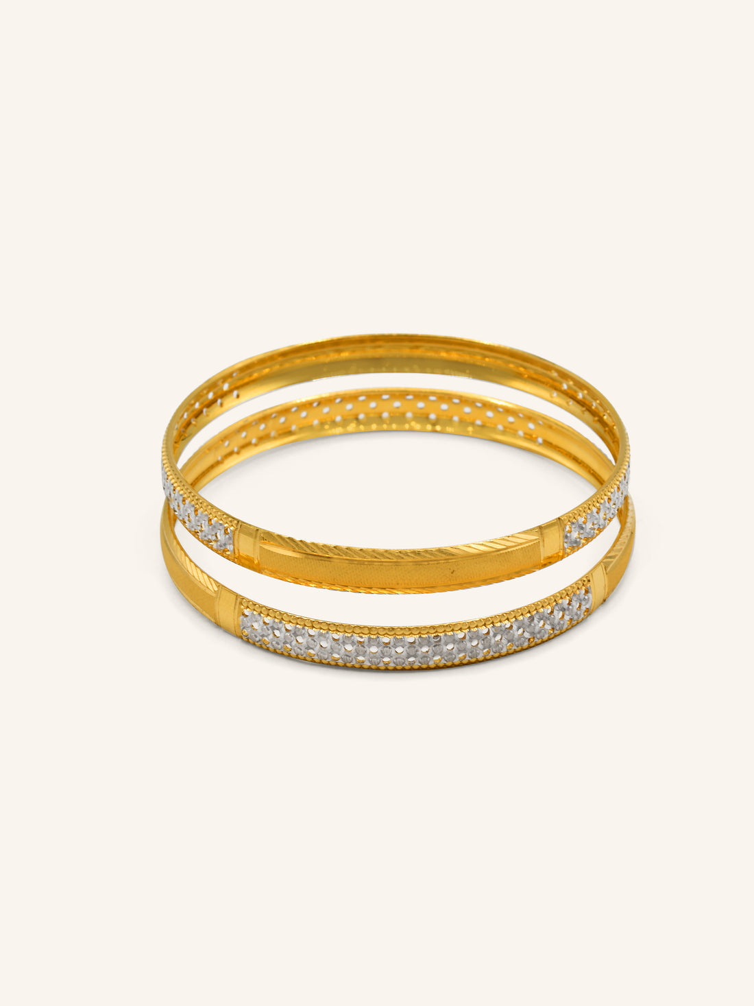 22ct Gold Two Tone 2 Piece Bangle