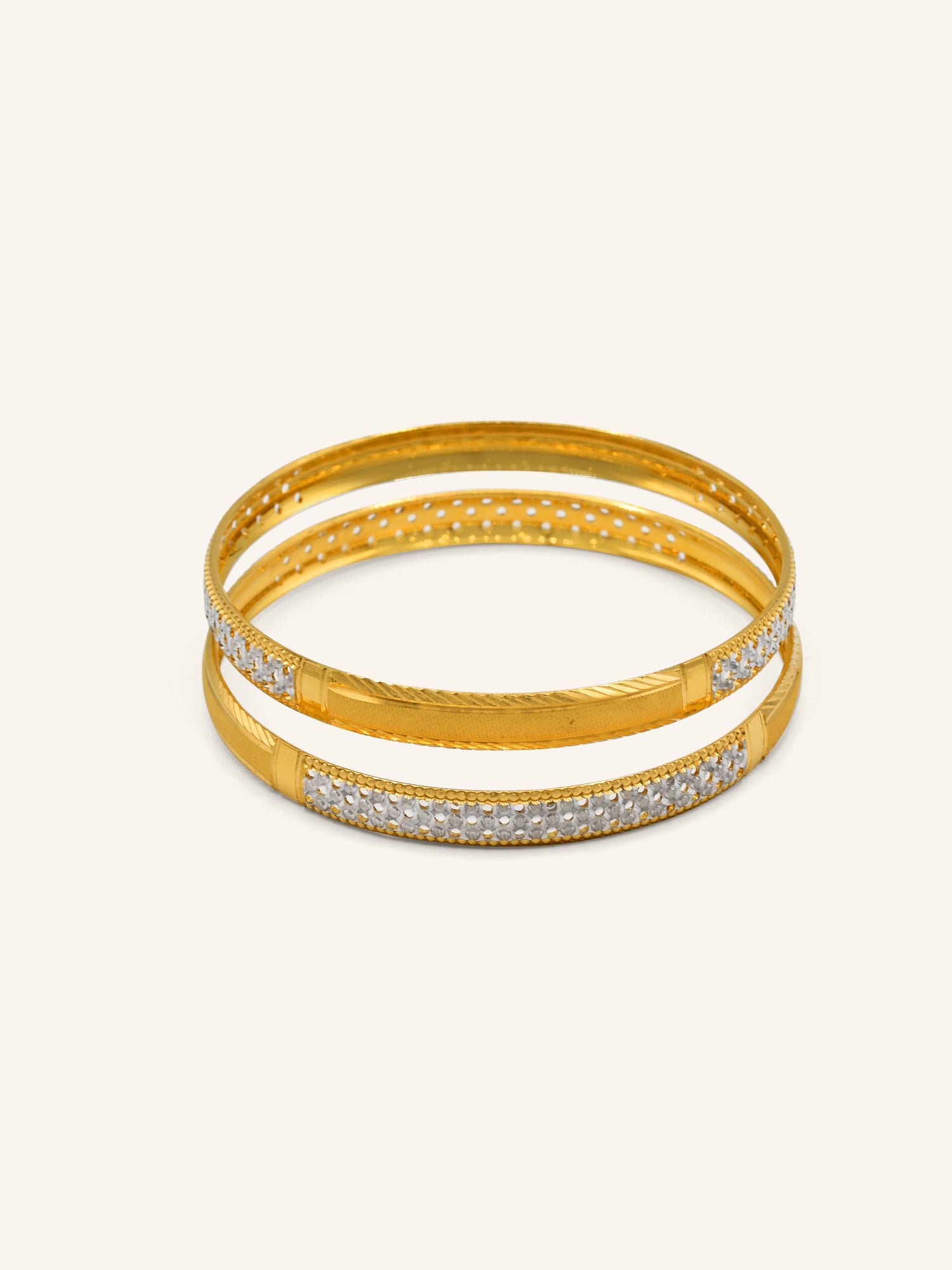 22ct Gold Two Tone 2 Piece Bangle