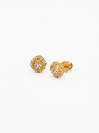 22ct Gold CZ Stud Earrings - Roop Darshan