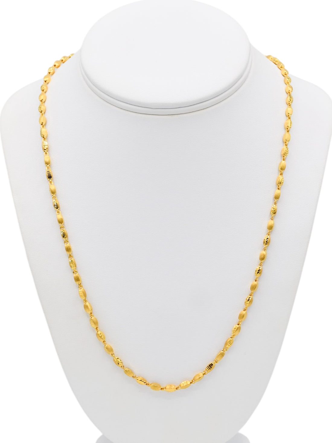 22ct Gold Sandblast Beads Chain