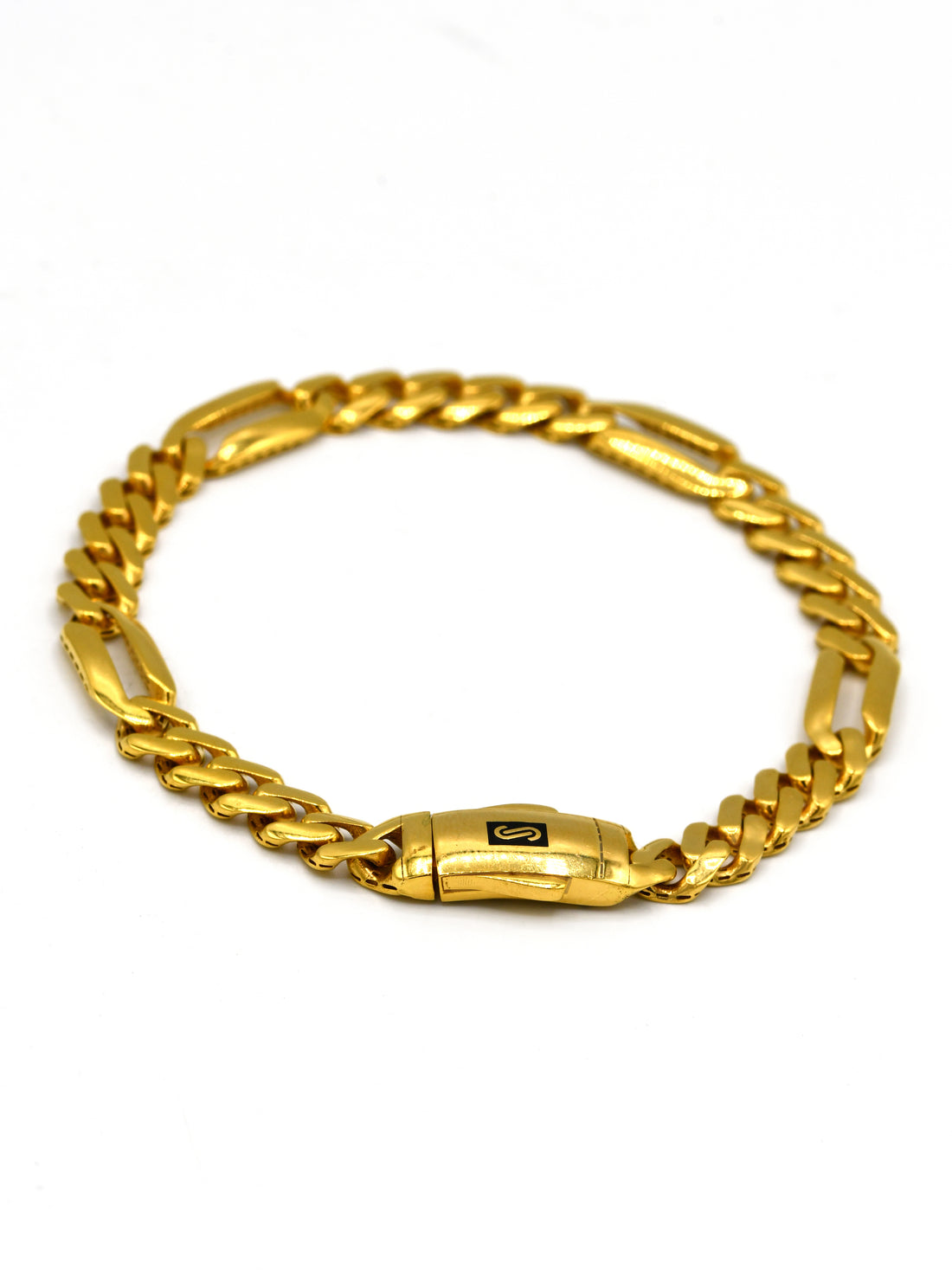 22ct Gold Hollow Figaro Monaco Bracelet