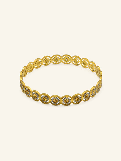 22ct Gold Two Tone 1 Piece Bangle - Roop Darshan