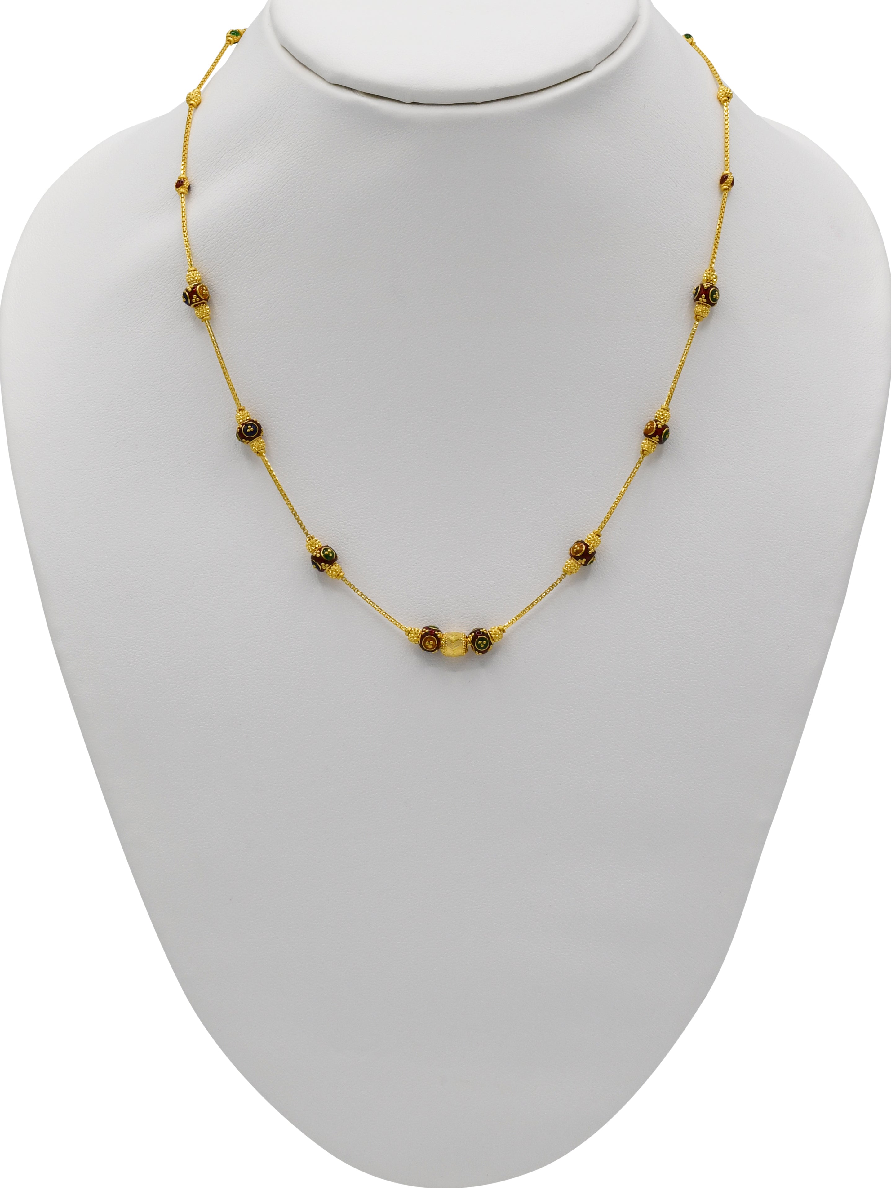 22ct Gold Minakari Ball Fancy Chain – Roop Darshan