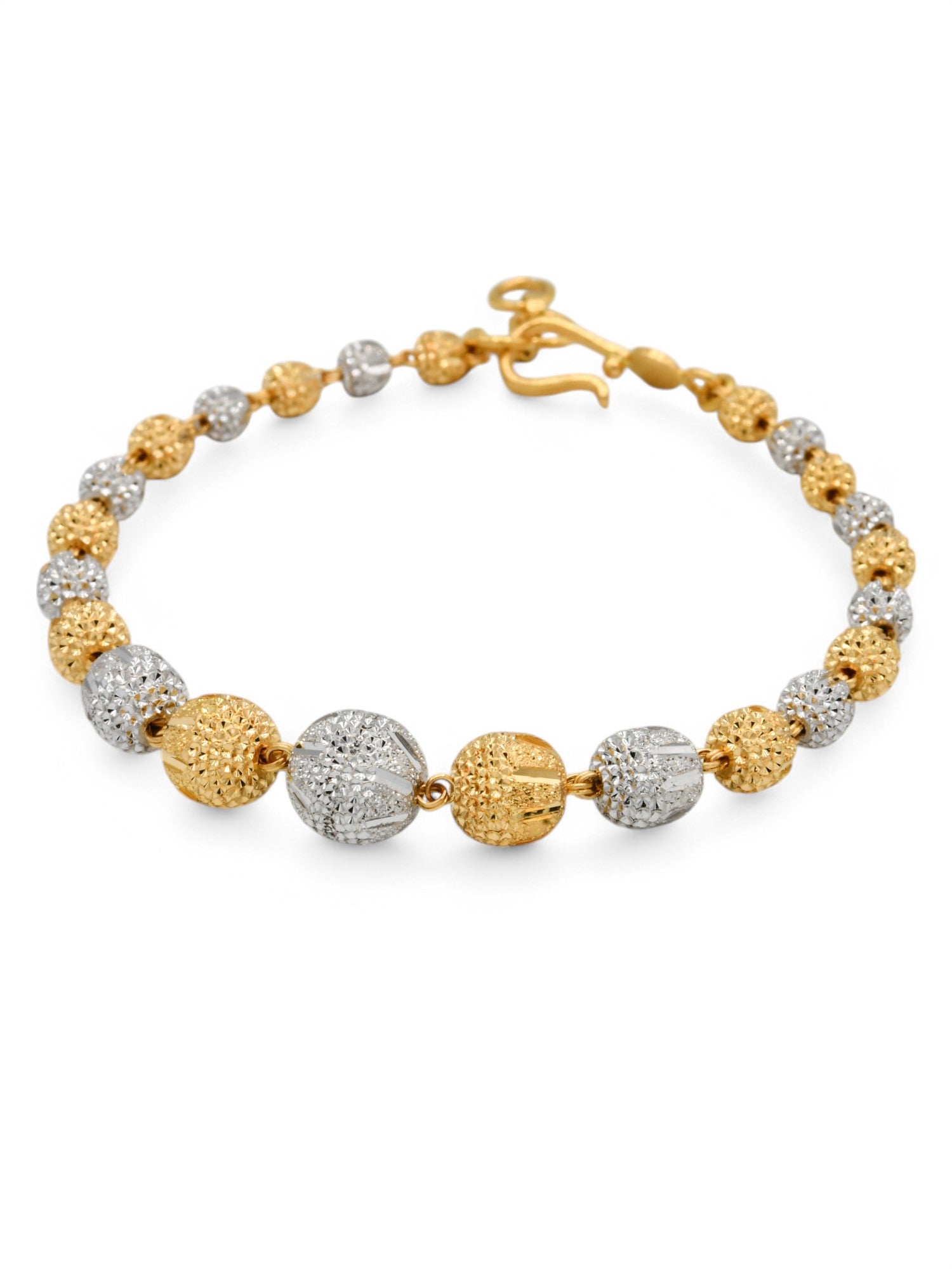 22ct Gold Two Tone Ball Bracelet