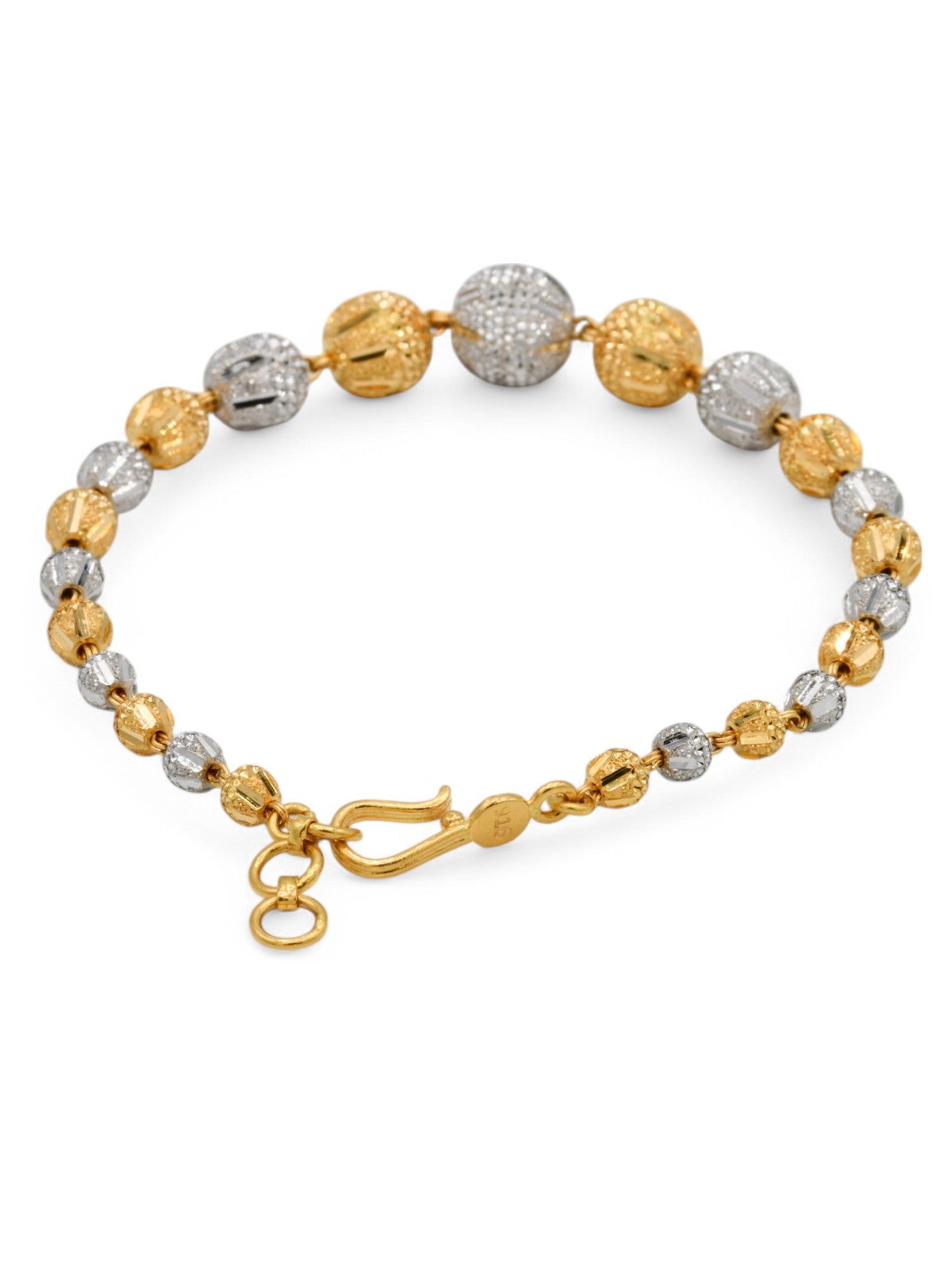 22ct Gold Two Tone Ball Bracelet