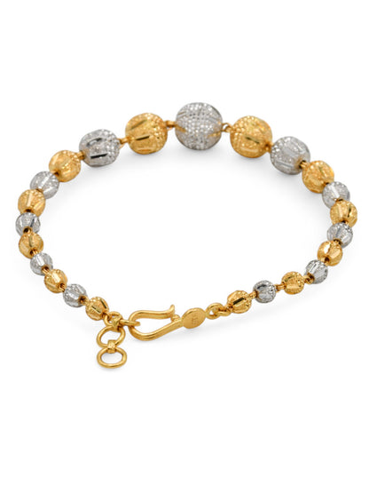 22ct Gold Two Tone Ball Bracelet