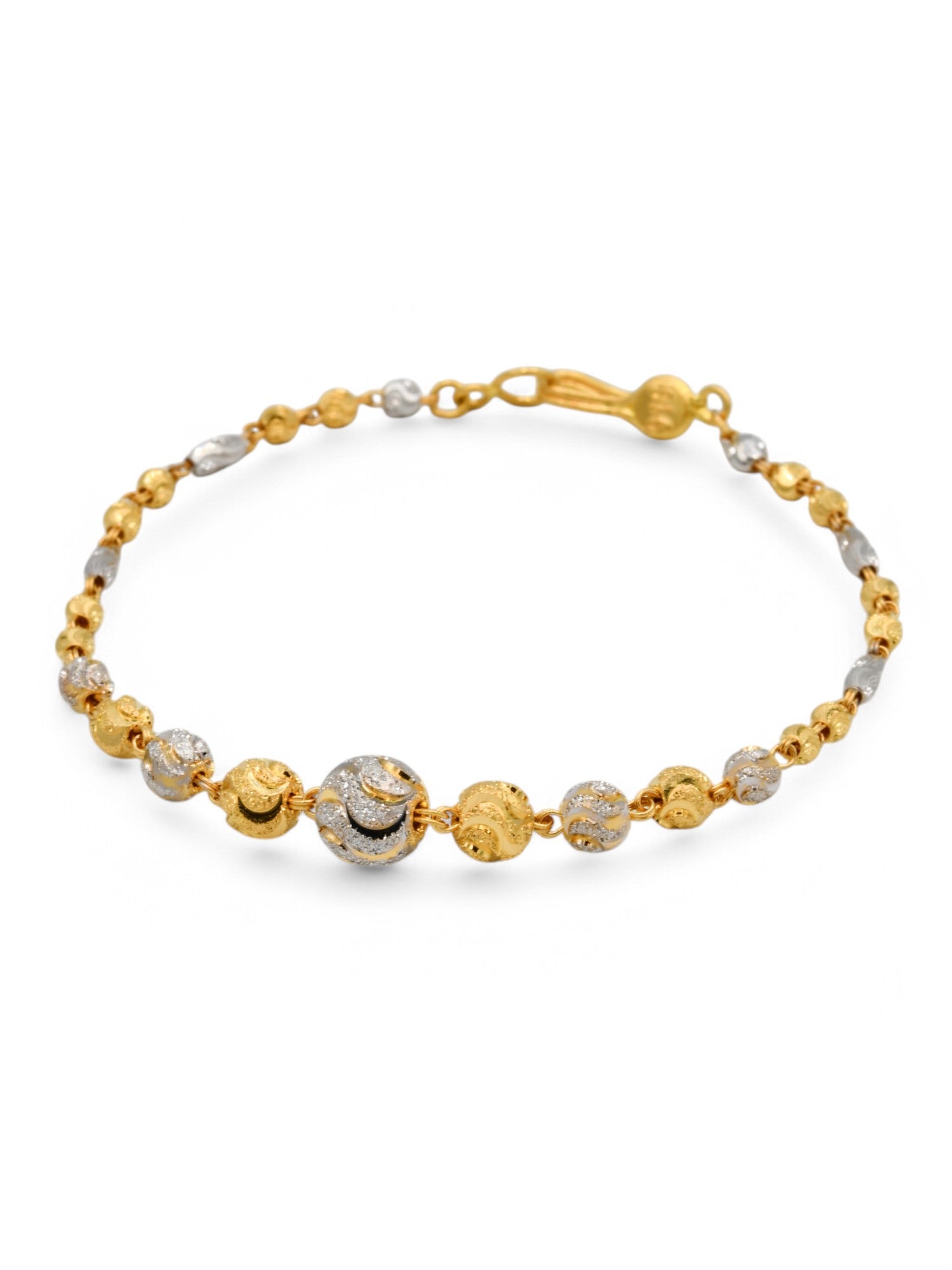 22ct Gold Two Tone Ball Bracelet