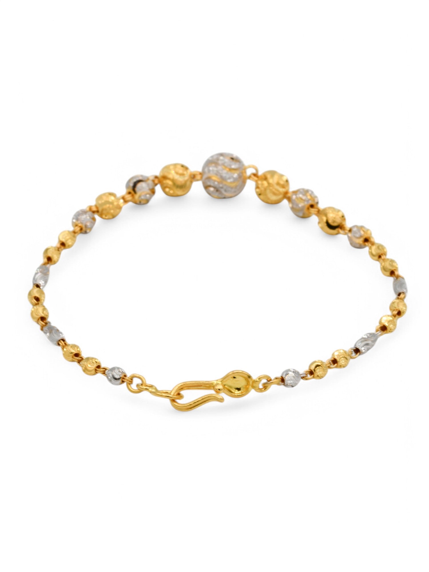 22ct Gold Two Tone Ball Bracelet