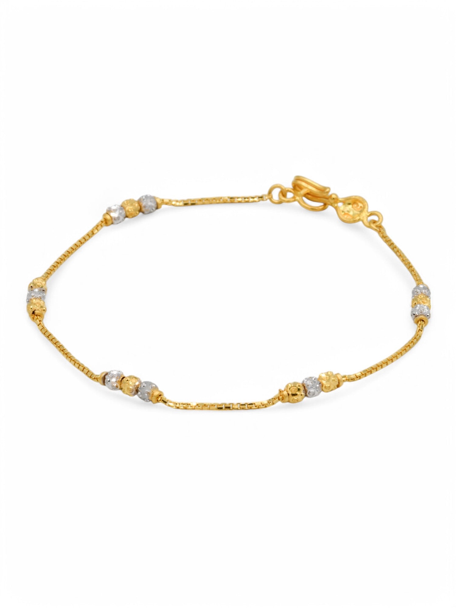 22ct Gold Two Tone Ball Bracelet