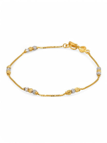 22ct Gold Two Tone Ball Bracelet