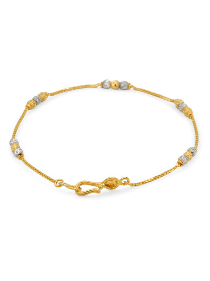22ct Gold Two Tone Ball Bracelet