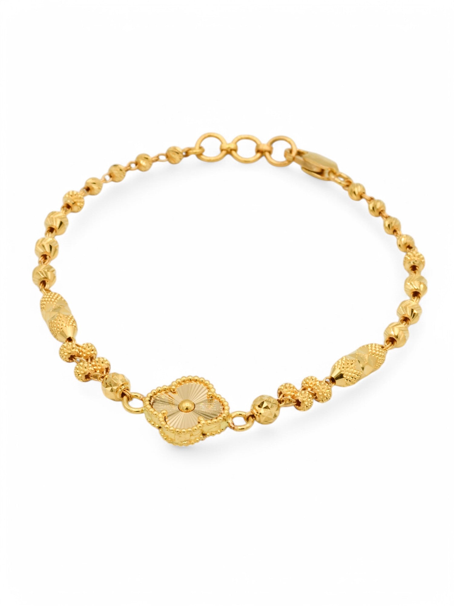 22ct Gold Ball Flower Ladies Bracelet