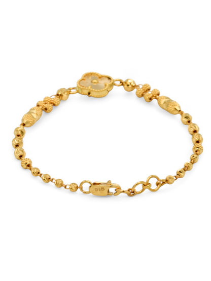 22ct Gold Ball Flower Ladies Bracelet