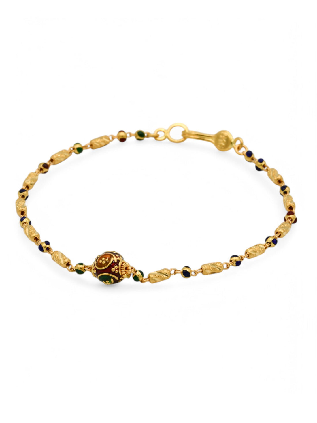 22ct Gold Minakari Ball Bracelet