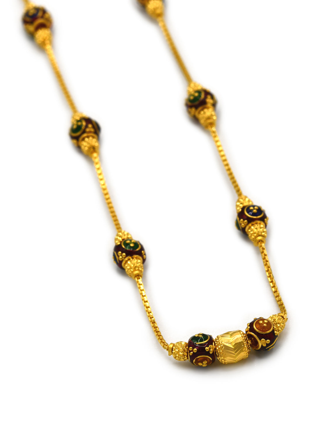 22ct Gold Minakari Ball Fancy Chain