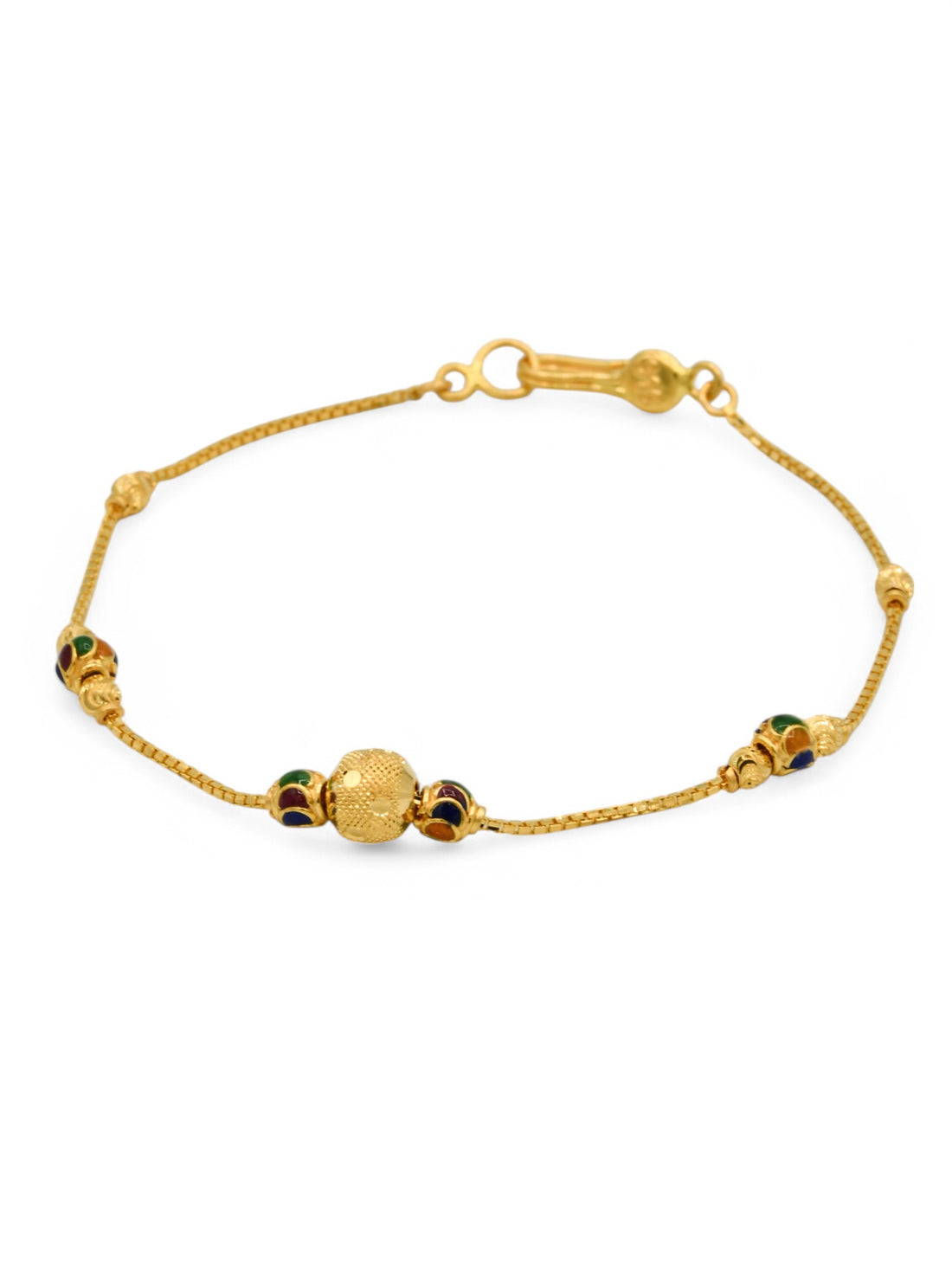 22ct Gold Minakari Ball Bracelet - Roop Darshan