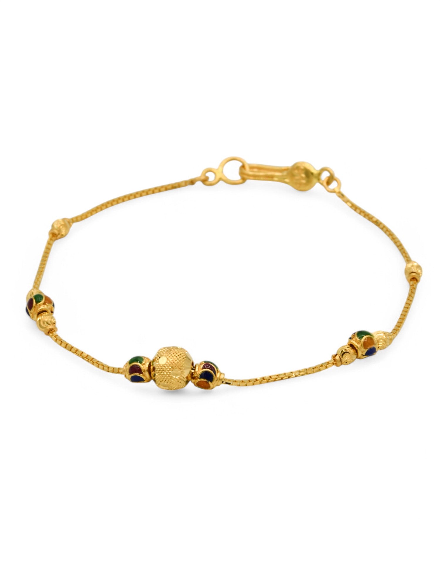 22ct Gold Minakari Ball Bracelet