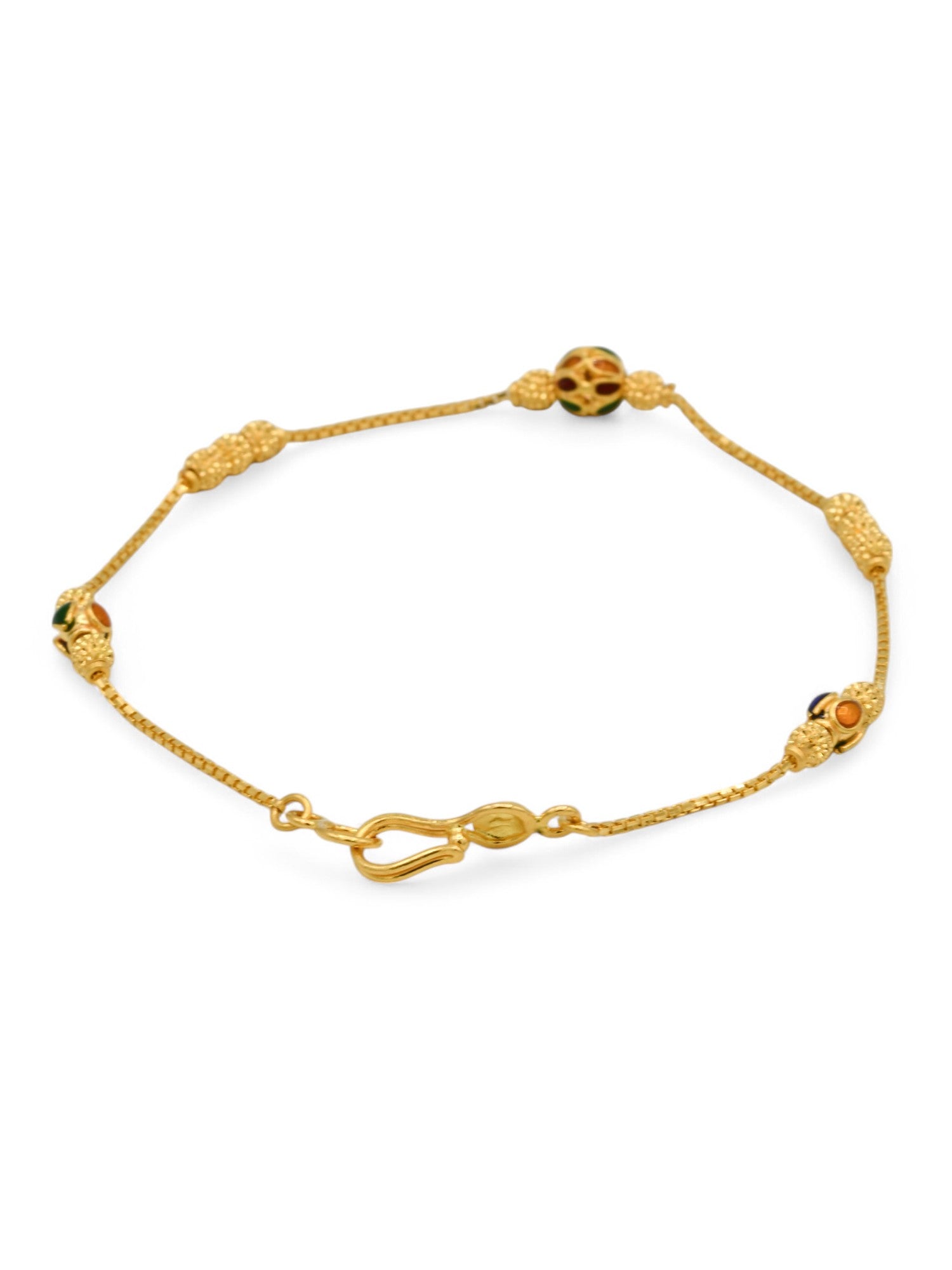 22ct Gold Minakari Ball Ladies Bracelet