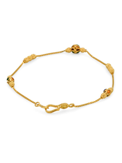 22ct Gold Minakari Ball Ladies Bracelet