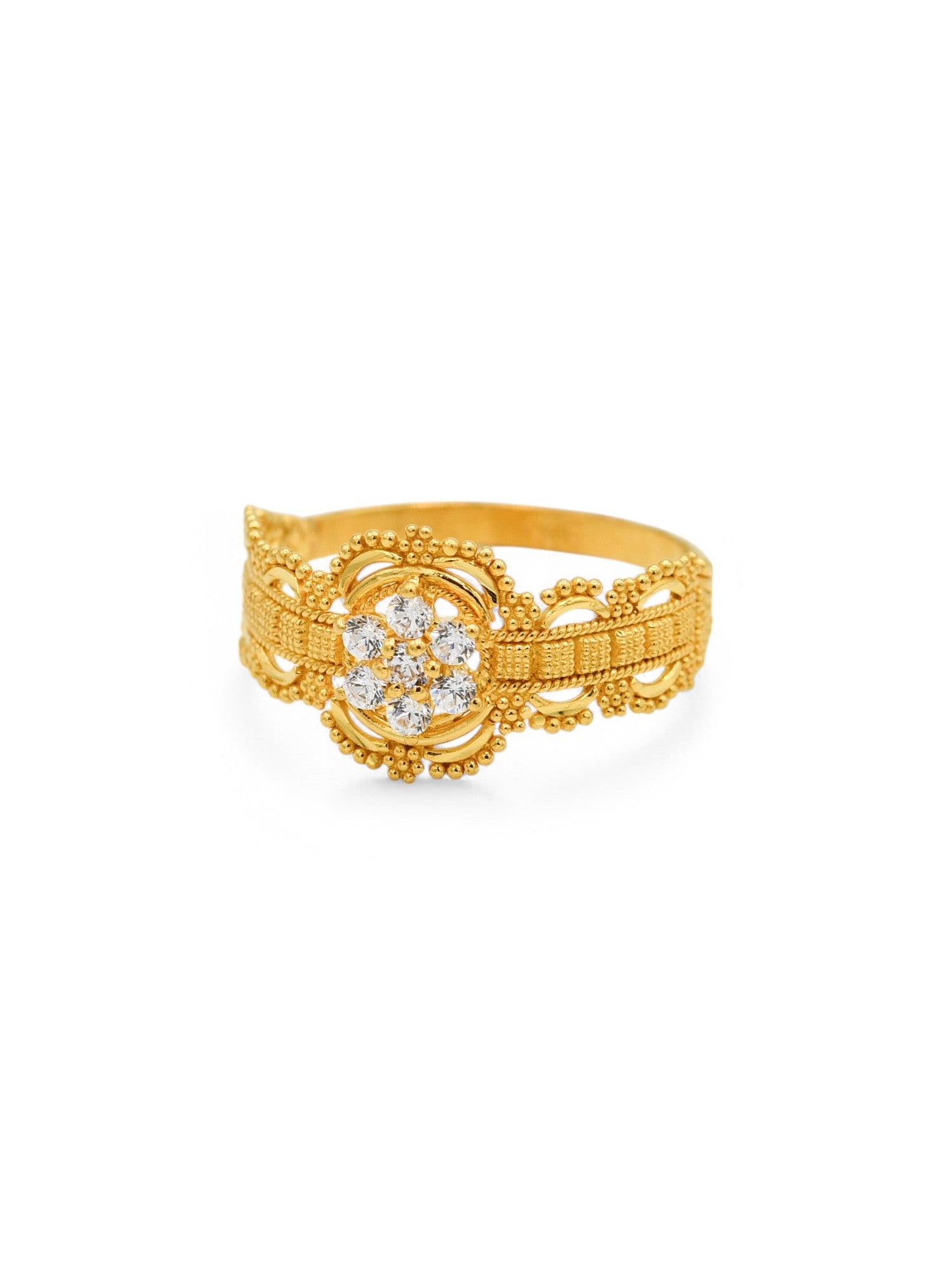 22ct Gold CZ Ladies Ring