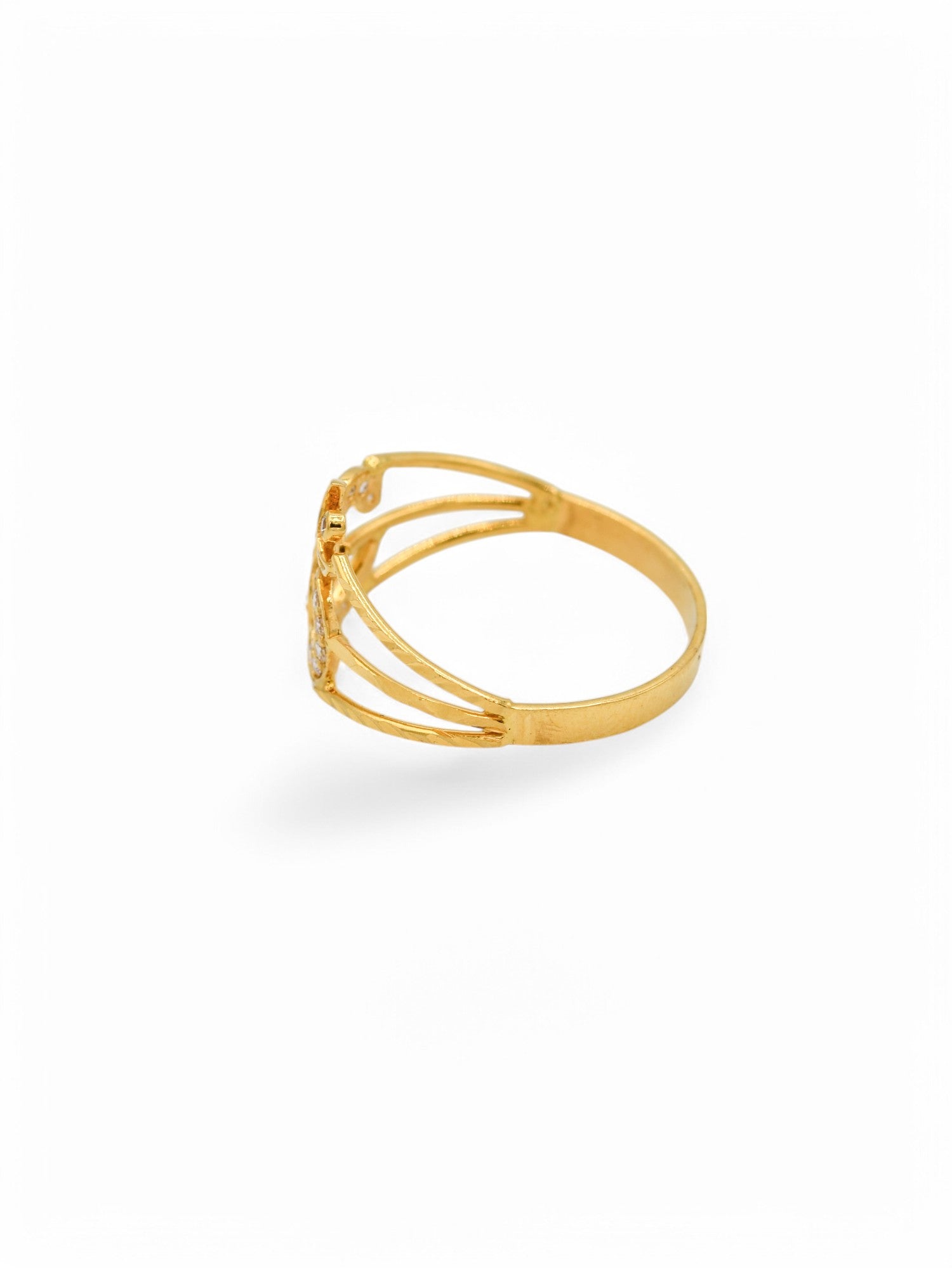 22ct Gold CZ Om Ladies Ring