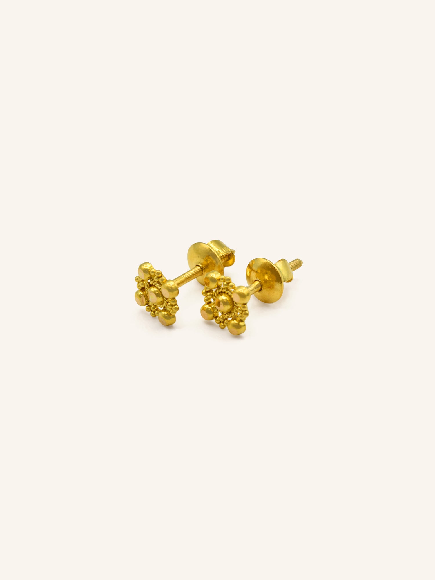22ct Gold Stud Earrings 1.22 GMS - Roop Darshan