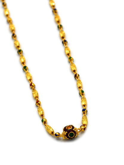 22ct Gold Minakari Ball Fancy Chain