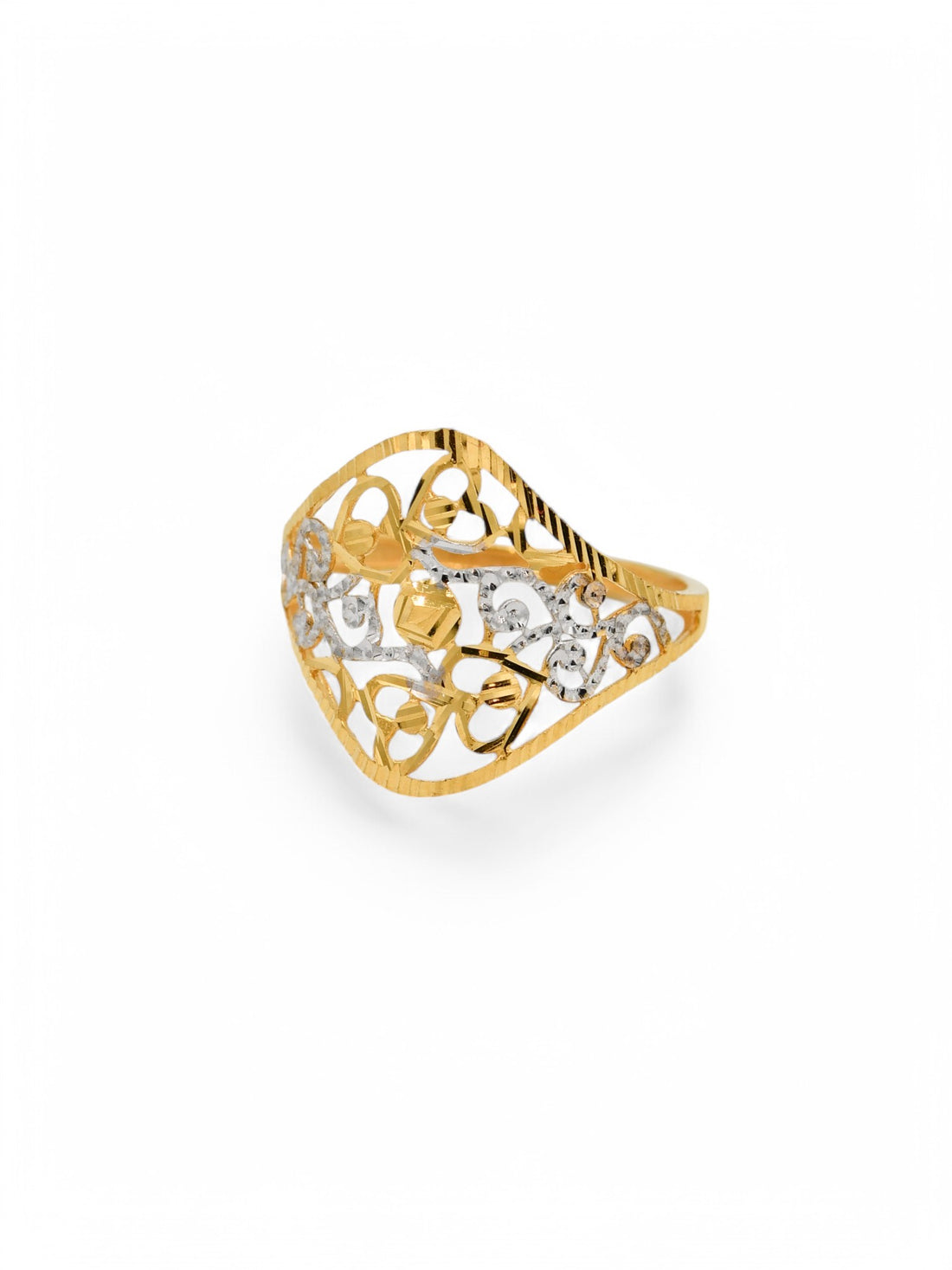 22ct Gold Two Tone Ladies Ring