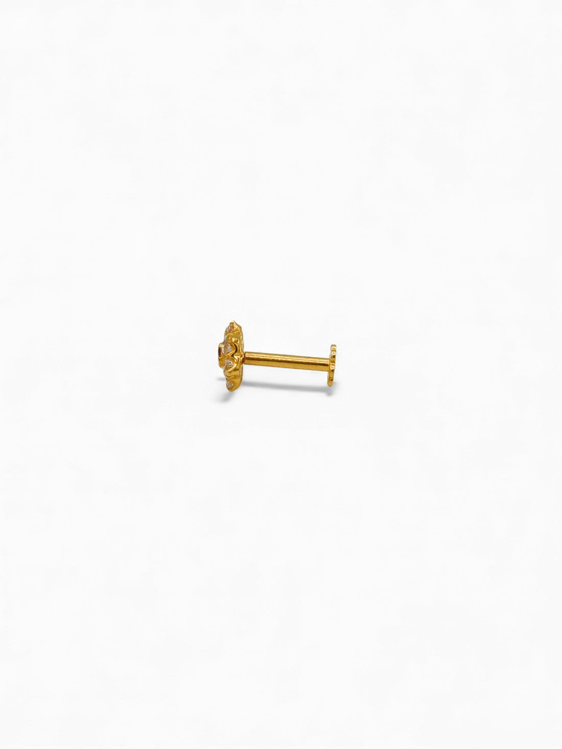 22ct Gold Pink CZ Nose Pin