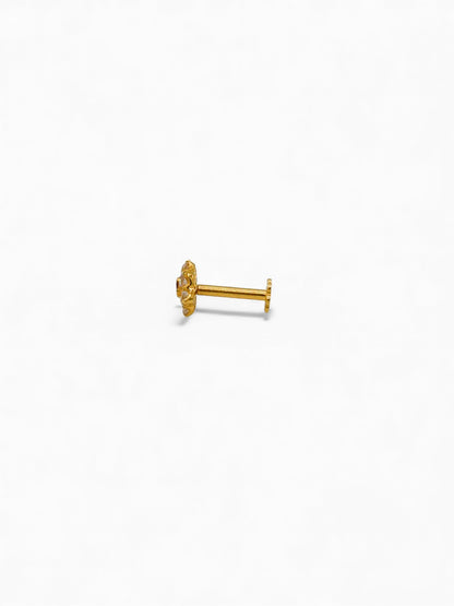 22ct Gold Pink CZ Nose Pin