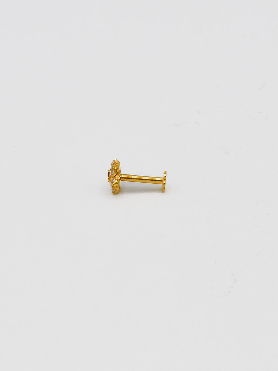 22ct Gold Pink CZ Nose Pin
