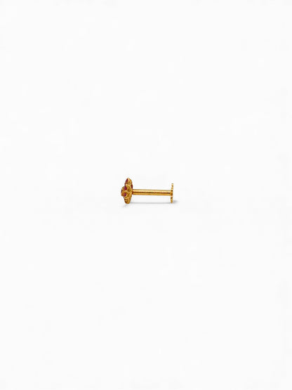 22ct Gold Pink CZ Nose Pin