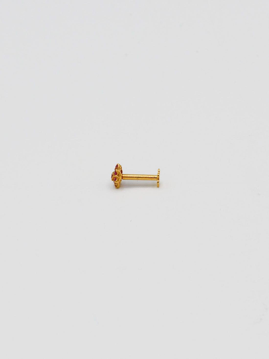 22ct Gold Pink CZ Nose Pin