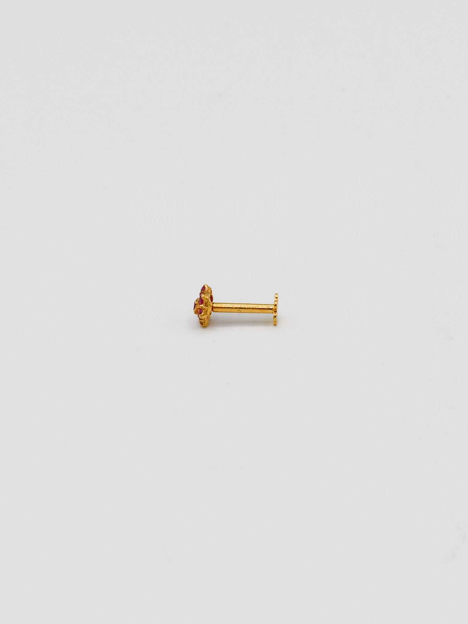 22ct Gold Pink CZ Nose Pin