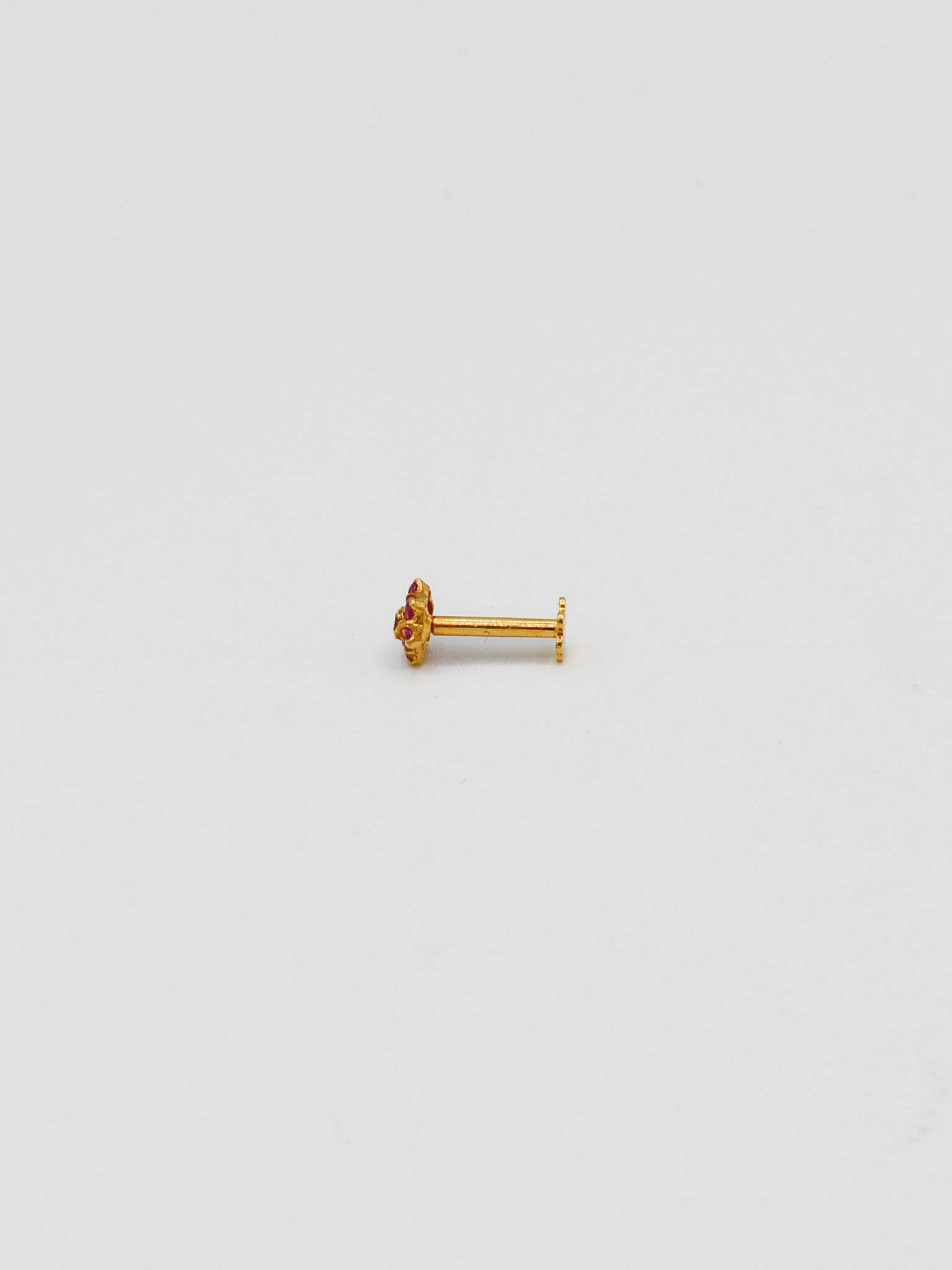 22ct Gold Pink CZ Nose Pin