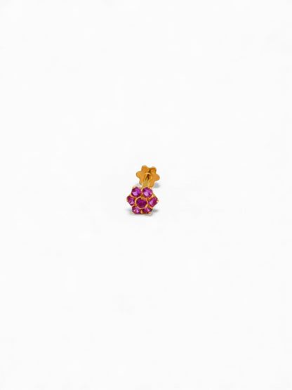 22ct Gold Pink CZ Nose Pin