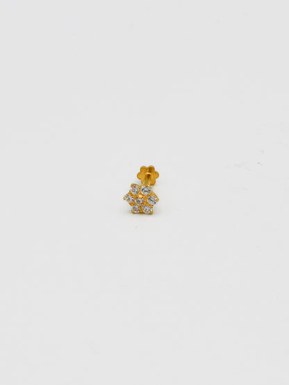 22ct Gold 7 Cz Nose Pin