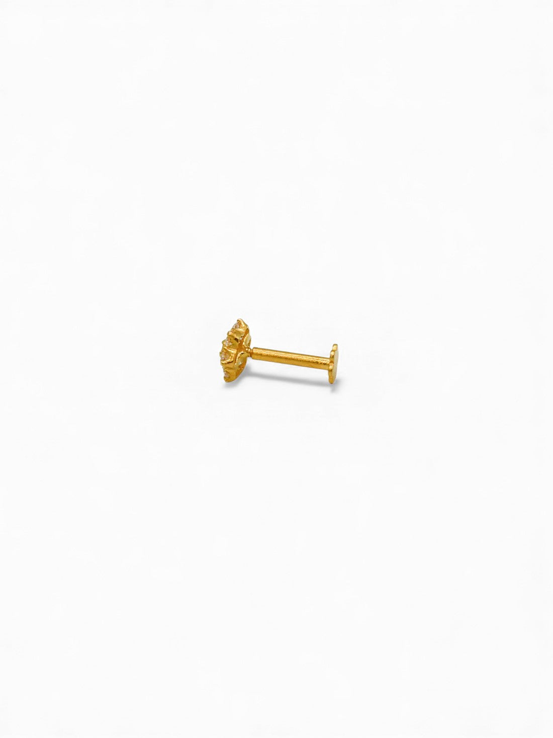 22ct Gold 7 Cz Nose Pin - Roop Darshan