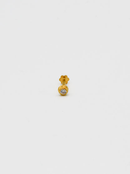 22ct Gold CZ Nose Pin