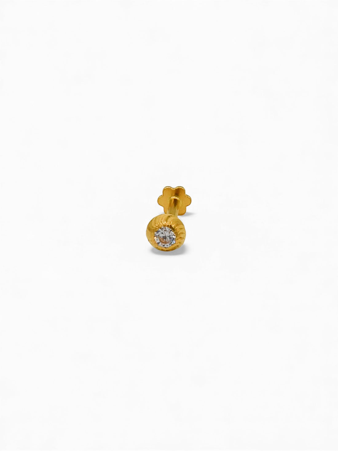 22ct Gold CZ Nose Pin 4.0 MM